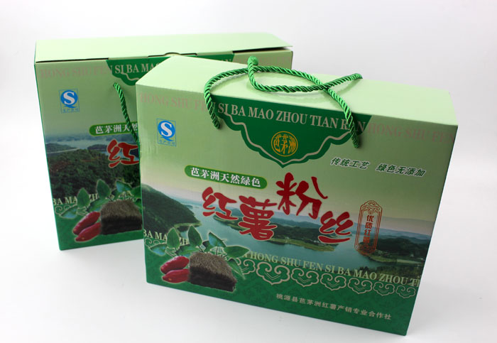 定制禮品包裝盒，長沙包裝廠力助桃源縣芭茅洲“紅薯粉絲”檔次倍增